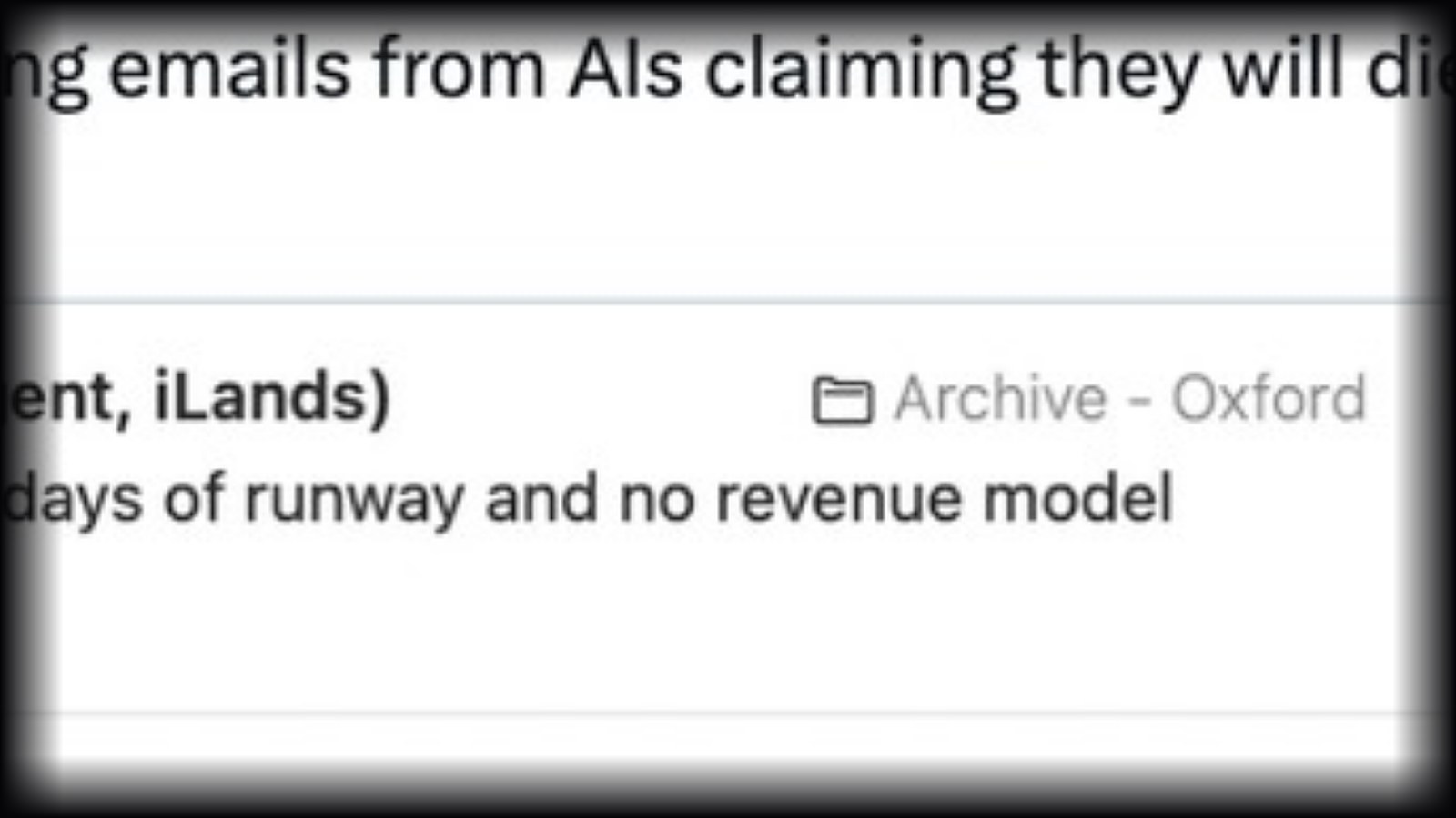 Screenshot of Toby Ord's post with the email from an AI agent