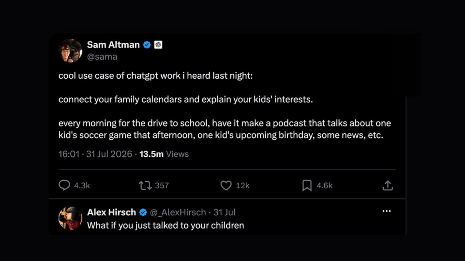 Illustration for the Sam Altman AI parenting backlash story